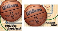 Amscan NBA Wilson Multicolor Invite & Thank You Cards Set - 5.62" x 3.87" (16 Pcs) | Premium Paper Q