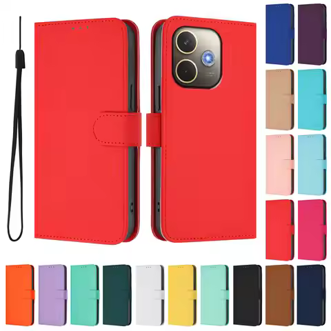 Solid Color Leather Wallet Flip Phone Case For Sharp Aquos Wish 5 4 3 Wish2 Sense 9 Plus R10 R9 Pro 