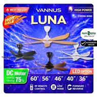 ALPHA Vannus Luna LED 5B 60/56/46/40/36 inches DC Remote Ceiling Fan