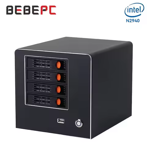 BEBEPC NAS Mini PC with Inter Celeron N2940/N100 Support Linux Router Compact Computer for Home with