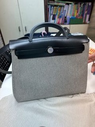 Hermes Herbag Zip 31 Bag Ecru;Noir phw