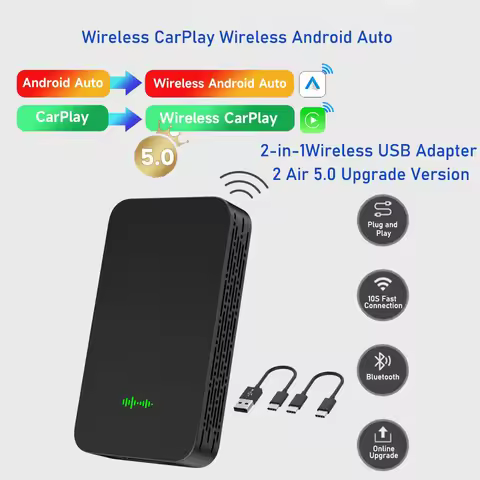 Wireless Android Auto Box Portable CarPlay 2.4G&5.8Ghz WiFi BT Auto Connect Plug&Play For Car