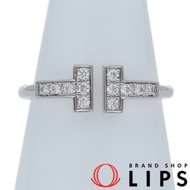 Tiffany & Co. T Wire Narrow Diamond Ring 60147324 (#10) (#10 Width: approx. 0.2-0.6cm) K18WG Refurbi