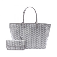 กระเป๋าถือ Goyard Saint Louis PM สีเทา มือสอง ทำจากผ้าแคนวาสเคลือบ PVC และหนัง สำหรับผู้หญิง สภาพใช้