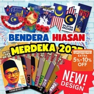 TBF Bendera Hiasan Merdeka Semarak Jalur Gemilang Madani Bunga Raya Tunku 1pcs Malaysia Flag Materia