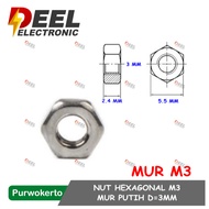 WHITE NUT M3 10PCS HEX NUT 3MM HEX NUT 3MM SPACER NUT JP M3 3MM BOLT