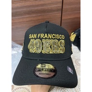 NE Trucker Gold Ed SF 49Ers Script Black Baseball Cap Adjustable Snapback