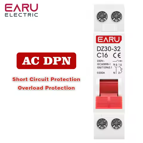 DZ30-32 DPN 1P+N Mini Circuit Breaker MCB 6A 10A 16A 20A 25A 32A Din Rail Mounting Cutout Miniature 