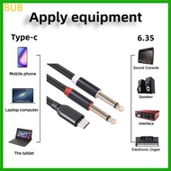 BUB Type C to 6 35mm Y Cord USB C to 6 35mm 1 4inch TRS Cable for Speaker Mixers Strong Pull Resista