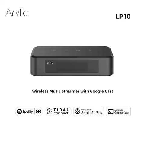 Arylic LP10 Wireless Music Streamer Google Cast Digital & Analog Output Multiroom Favorite App Displ