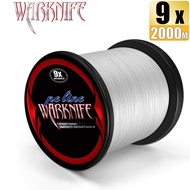 Warknife 9เส้นถักเอ็นตกปลา2000เมตรเส้น PE 15-310LB 6.8-141กิโลกรัมสีเทาสีขาว