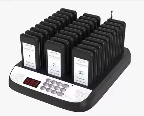 Restaurant call pager system 16 coaster buzzer wireless call free custom 20 paegrs waterproof food C