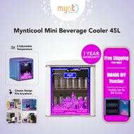Mynticool Beverage Cooler 45L Mini Bar Chiller Fridge Mini Showcase Single Door LED Display Gaming N