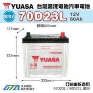 【現貨】✚❚ YUASA 湯淺 70D23L 加水式 汽車電瓶 CAMRY (2.0) 2008年後 RAV4 2.4