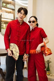 VSM 🧧🎊 ตรุษจีนปีนี้ชุดคู่ต้องมีค่ะ จัดด่วนรุ่นนี้ กับ set เสื้อคอจีนแต่งชายขนนก มาพร้อมกางเกงขายาว C
