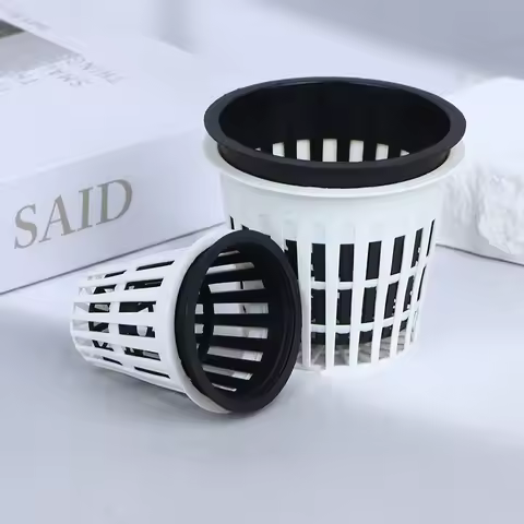 Black White Hydroponic Basket 10PCS 2/3 Inch Grow Orchids Hydroponics Cups Planting Mesh Pot Soilles