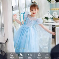 Elsa Princess Dress Summer Gauze Dress Children Birthday Dress Elsa Dress Elsa Girl Elsa Dress 4.12