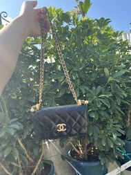 Chanel 雙金球 black phone case/WOC 可較長度 24C 可換