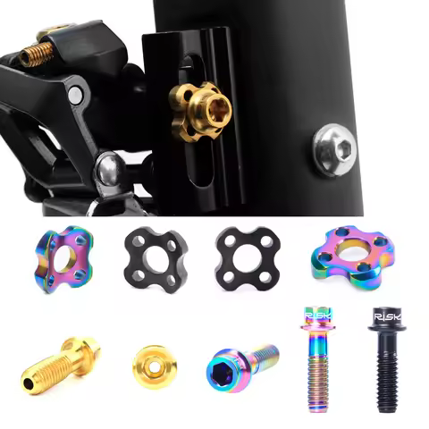 RISK M5 Ultralight Titanium Alloy Screw Transmission Concave Gasket Road Bike Front Derailleur Fixin