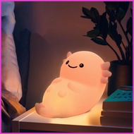 Axolotl Night Light Adorable Patting Nightlight Cute Axolotl Patting Night Lamp for Kids Silicone To