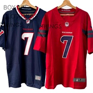 American Football Jersey Rugby Houston TEXANS #7 RED & BLUE Embroidery Shirt Plus Size Men