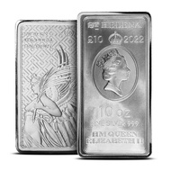 2022 St. Helena £10 Queen’s Virtues Victory Rectangular 10 oz .999 Silver Coin Bar 10oz