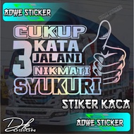 Cutting sticker ENOUGH 3 WORDS words glass truck pic up etc.