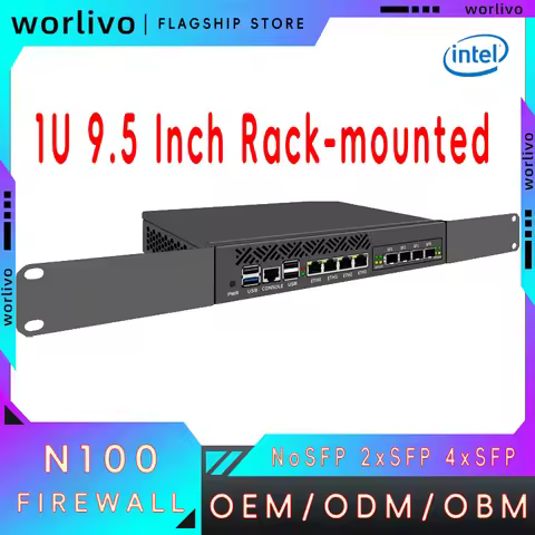 Worlivo 9.5 Inch Rack-Mounted I226 N150 Intel Gateway 4*2.5G Ddr5 Expansion 1G 10G 10Gb Sfp+ 1U Mini