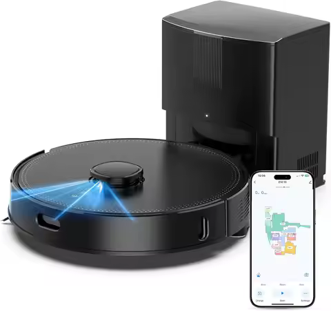 Self-Emptying Robot Vacuum & Mop, 75-Day Capacity, 8000Pa Suction, LiDAR Navigation, App Control