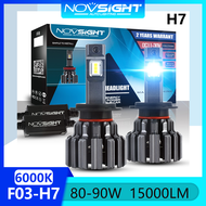 Novsight F03 H7 LED Headlight Bulb Kit 6000K White Super Bright LED Lights for Car High/Low Beam 80~