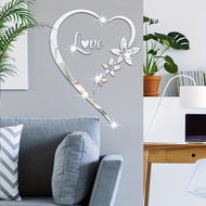 Romantic Heart Love Decorative Mirror Wall Sticker - Self Adhesive Removable Acrylic Mirror Sticker