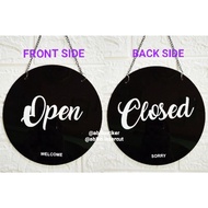Sign board open closed - acrylic sign - open close - outdoor sign - cafe and restaurant door sign bo
