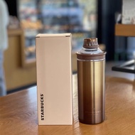 Ready stock Starbucks Cup Coffee Treasure Series Simple and Light Luxury Bronze Gold Gradient Color Stainless Steel Traveling Mug577ml