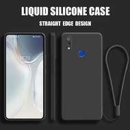 เคส Realme 3 Pro case เคสกันกระแทกซิลิโคนเหลวแบบเต็มรูปแบบต้นฉบับสี่เหลี่ยมจัตุรัสตัวป้องกันกล้องด้า