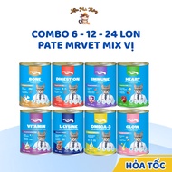 COMBO 6 - 12 - 24 Cans of Pate MRVAT / Mr.vet 400G 8 Flavors Supports Digestion, Brightens Eyes, Smo