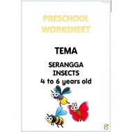 4 to 6 years old: Buku Aktiviti TEMA Serangga/Insects (Prasekolah, KEMAS, PASTI, Tadika, Kindergarte