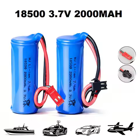 3.7V 2000mah Li-ion Battery For RC Toys Car Boats Plane Parts 18500 SM-2P JST For RC Stunt Dump Car 