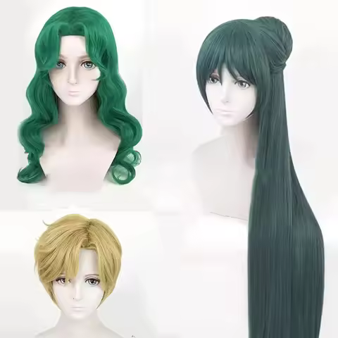 ABC123New Anime Tenoh Haruka Uranus Kaiou Michiru Neptune Meiou Setsuna Sailor Pluto Cosplay Wig Cos