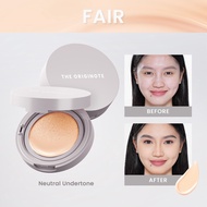 The Originote High Cover Serum Cushion -  Makeup Base with a light texture on the face and full cove