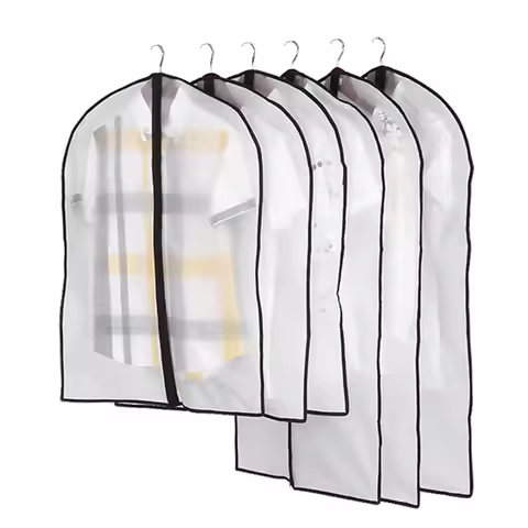 Transparent Clothes Dust Case Garment Suit Coat Organizer Cover for Home Wardrobe Storage Protect Ba