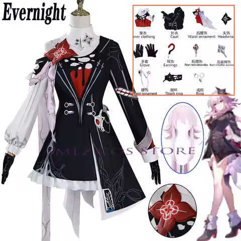 Newly Evernight Cosplay Honkai：Star Rail March 7th Costume Women Cosplay Dress Suit Halloween Carniv