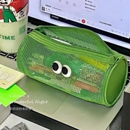 pensil box kotak pensil Transparent Transparent Big Eye Pencil Case Mesh Large Capacity Primary Scho