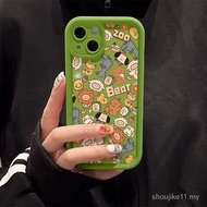 Full Screen Animal Mahjong Stainless Steel Sand Case Suitable for Apple 15 Phone Case iphone14promax Apple 13 Phone Case iPhone12 Soft 11 Simple ins Style 7/8plus Shock-resistant CY7G