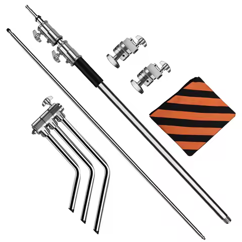 2.6M/8.5FT Stainless Steel Century Foldable Light Stand Tripod Magic Leg Photography C-Stand For Spo