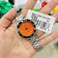 CASIO นาฬิกาข้อมือวัสดุสเตนเลสสตีล สีดำ รุ่น MDV-10D