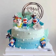 Jom Party Birthday PVC Cake Topper 6pcs Toys Doraemon Hari Jadi Set Dekorasi Kek Kartun Anak