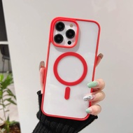 Mini เคส ชาร์จได้ ขอบสี กล้องขาว สำหรับ ไอโฟน 16 16plus 16pro 16proMax i11 i12 12pro 12proMax i13 13