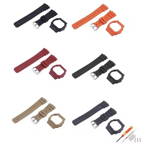 16mm men's resin watchband and case compatible for Casio DW-5600 5000 GWX-5600C GW-B5600 watchstrap 