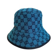二手 GUCCI 656573 漁夫帽/軟呢帽，GG 帆布，藍色