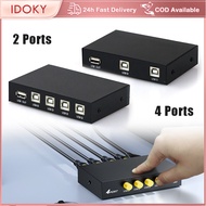 2/4 Ports USB 2.0 Automatic Printer Sharing HUB Splitter Box Adapter for Computer Scanner Printer